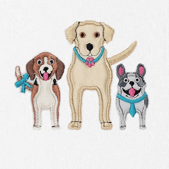 Linum Home Textiles Dogs Embroidered 2-pc. Hand Towel