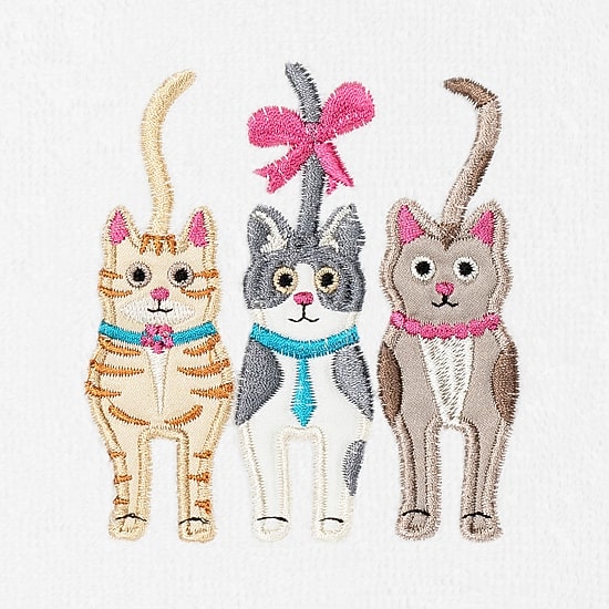 Linum Home Textiles Cats Embroidered 2-pc. Hand Towel