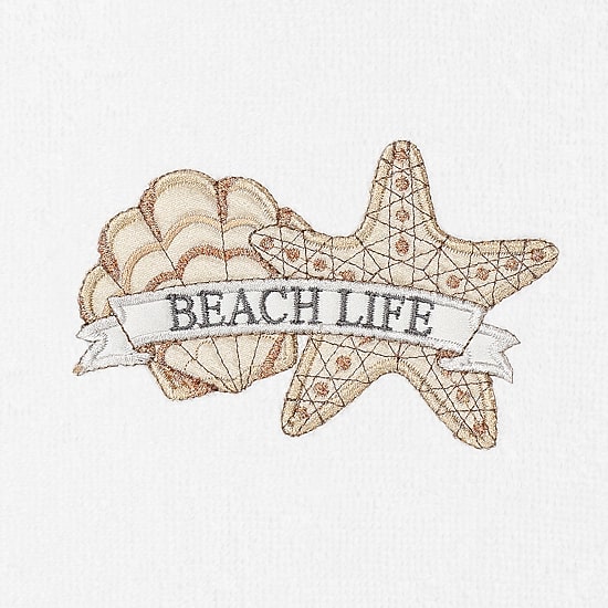 Linum Home Textiles Beach Life Embroidered 2-pc. Hand Towel