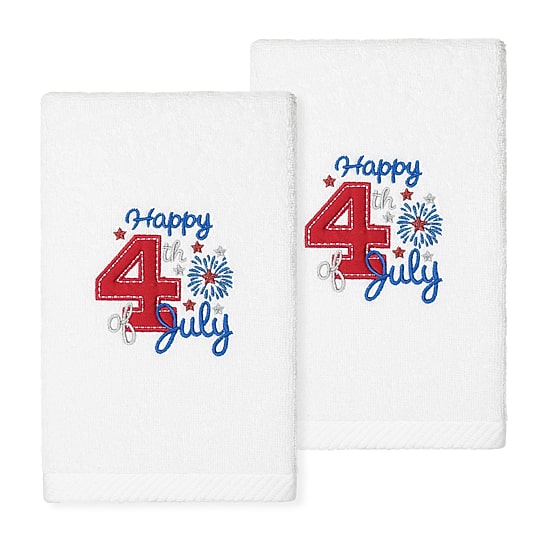 Linum Home Textiles 4th Of July Embroidered 2-pc. Hand Towel