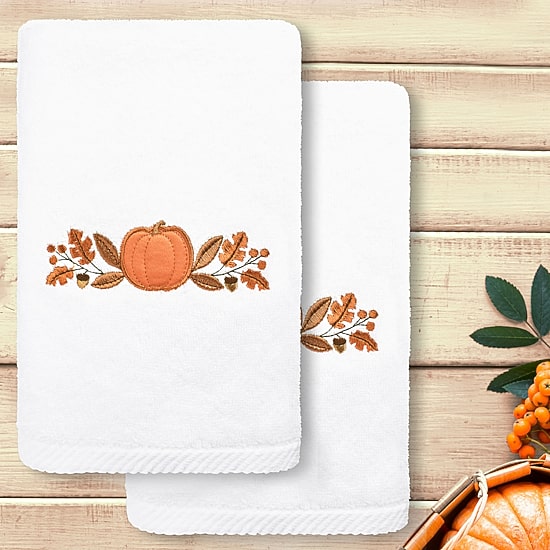 Linum Home Textiles Harvest Bounty Embroidered 2-pc. Hand Towel