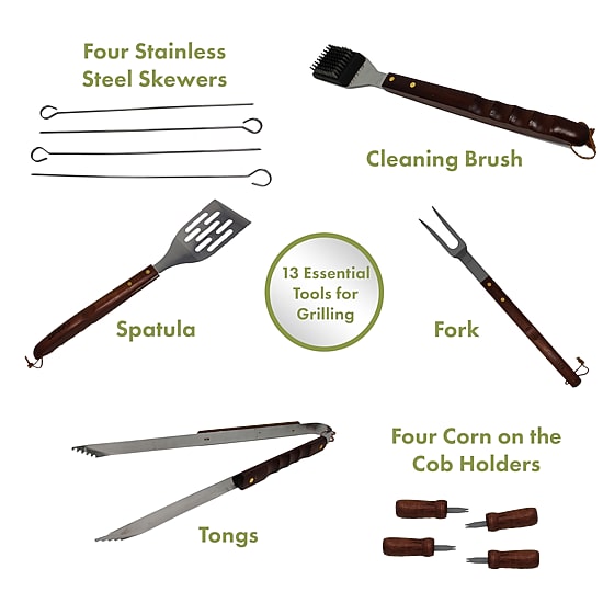 Cuisinart Outdoors Wooden 13-pc. Grilling Set