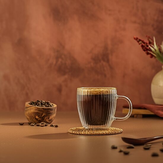 Joyjolt Fluted Savor Double Wall 5.4oz Set Espresso Cup