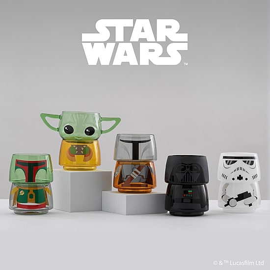 Joyjolt Darth Vader Stackable Glasses 2-pc. Drinkware Set