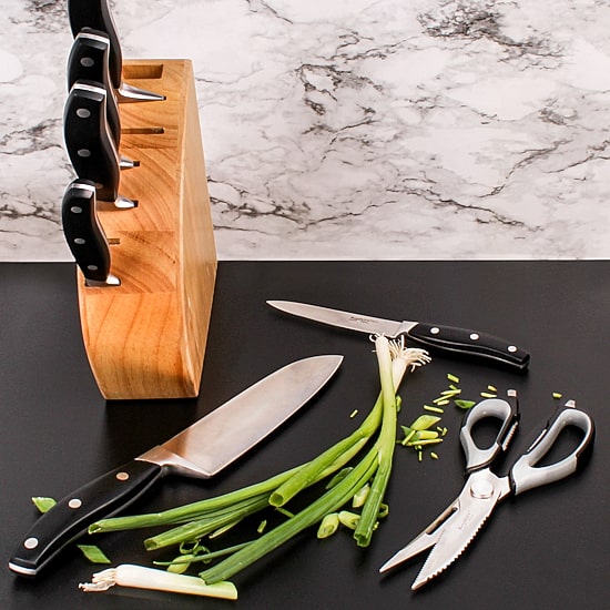 BergHOFF Essentials Forged Stainless Steel 9pc. Knife Block Set with Sharpener