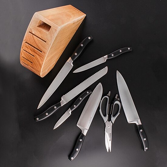 BergHOFF Essentials Forged Stainless Steel 9pc. Knife Block Set with Sharpener