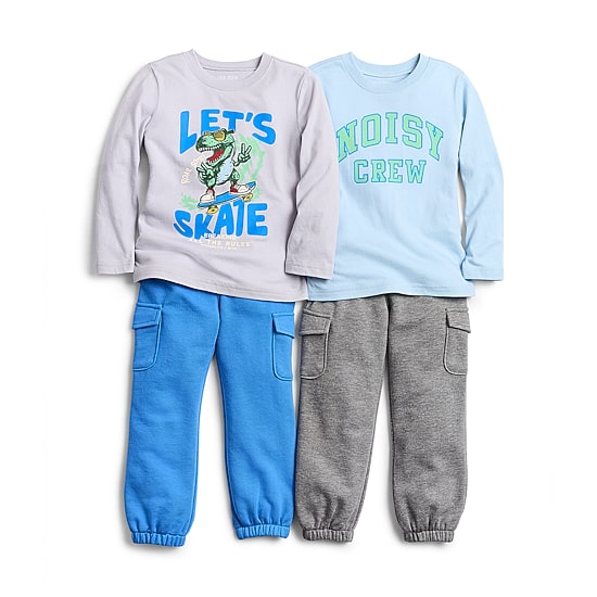 Okie Dokie Cargo Toddler & Little Boys Cuffed Regular Fit French Terry Jogger Pant