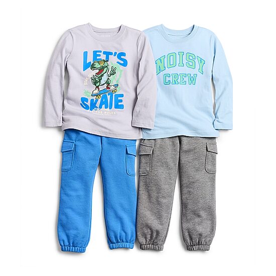 Okie Dokie Toddler & Little Boys Crew Neck Long Sleeve Regular Fit Graphic T-Shirt