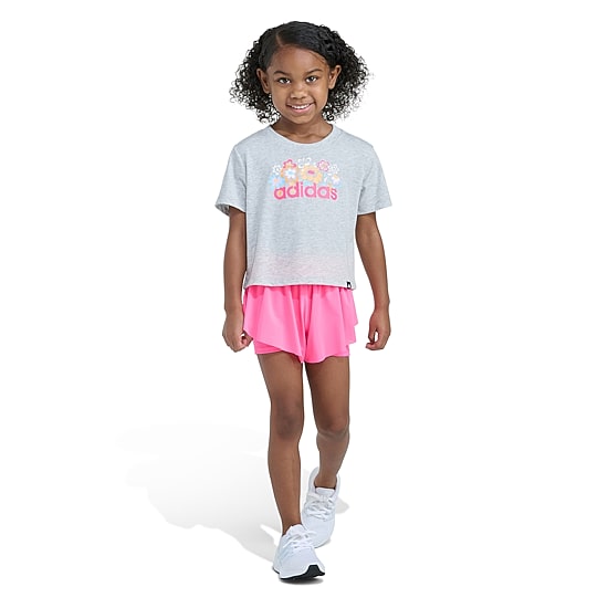 adidas Toddler Girls Jersey 2-pc. Short Set