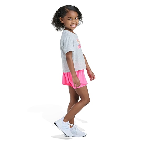 adidas Little Girls Jersey 2-pc. Short Set