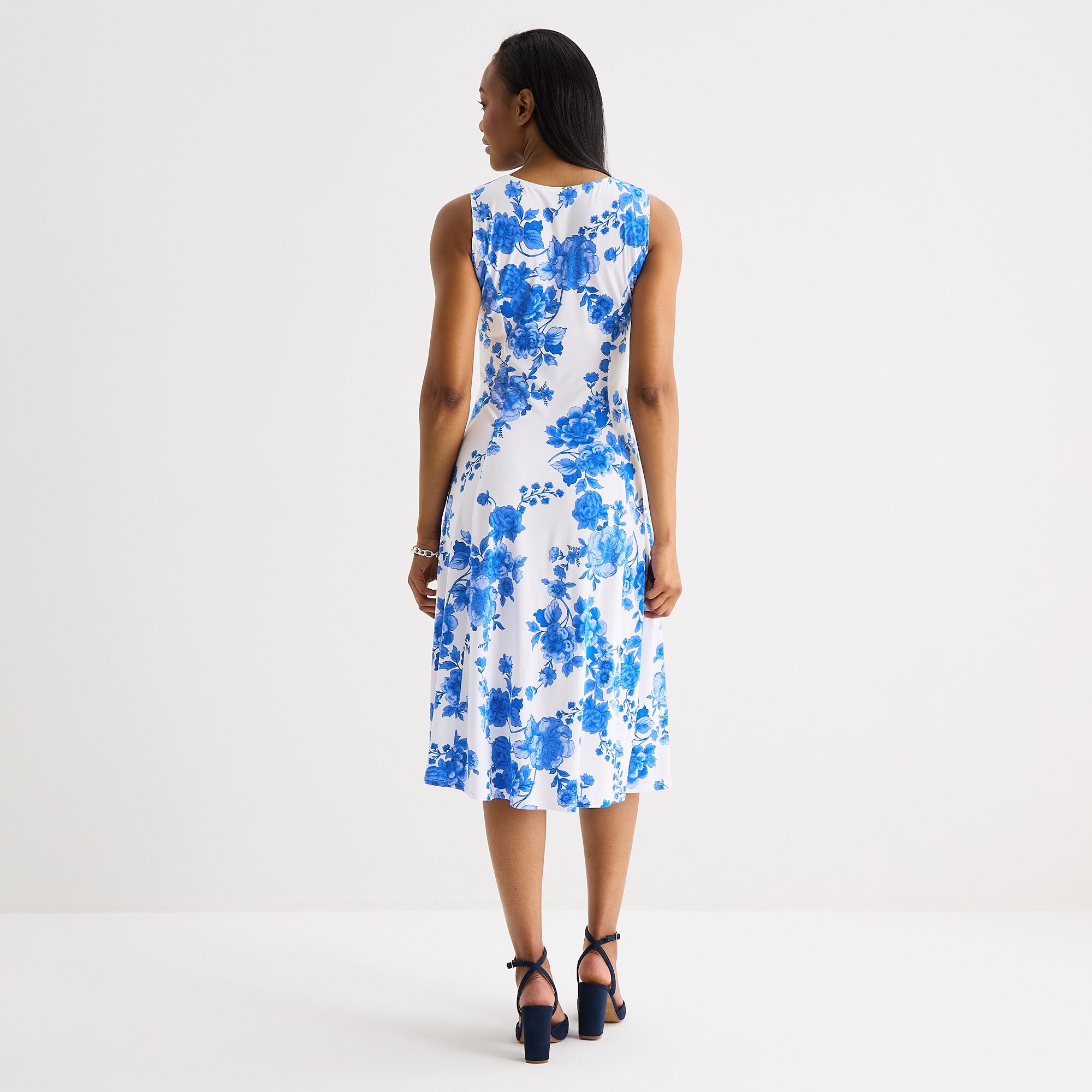 Danny & Nicole Womens Midi Floral Jacket Dress