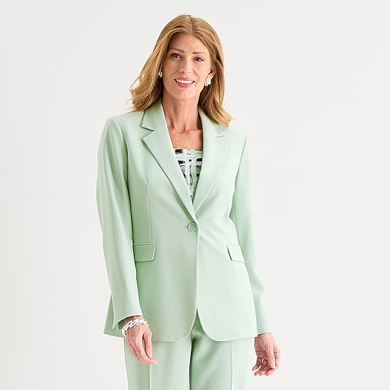 Black Label by Evan-Picone Womens Classic Fit Suit Jacket