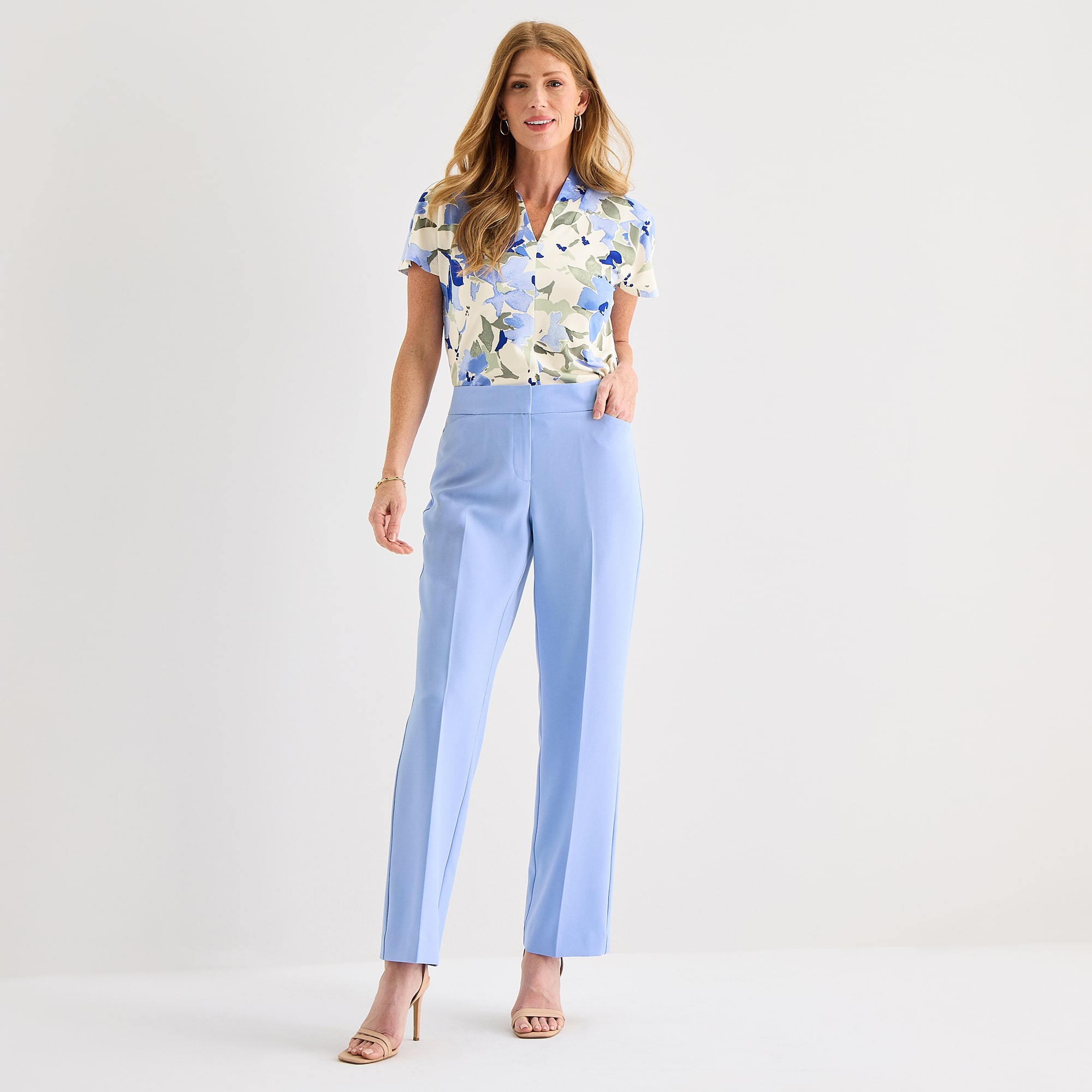 Black Label by Evan-Picone Womens Straight Trouser