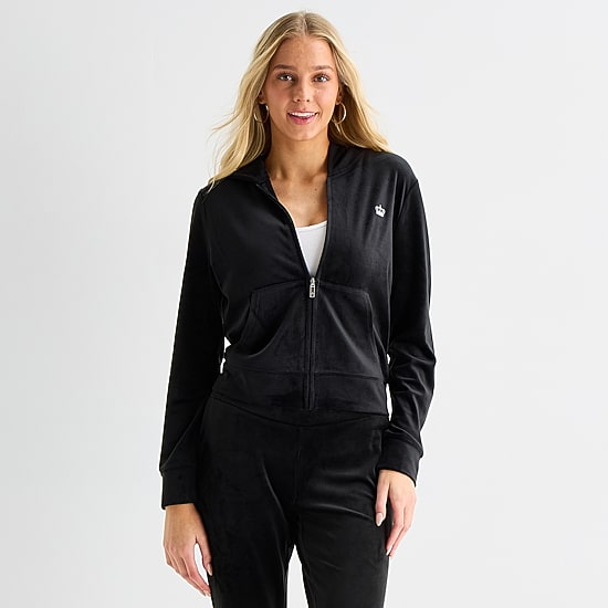 Juicy By Juicy Couture Womens Juniors Hooded Lightweight Track Jacket