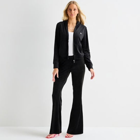 Juicy By Juicy Couture Womens Juniors Hooded Lightweight Track Jacket