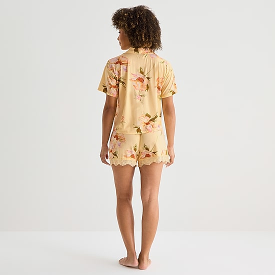 Ambrielle Womens V-Neck Short Sleeve 2-pc. Pajama Set