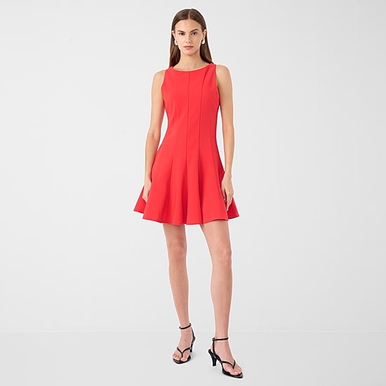 RM Rebecca Minkoff Womens Boat Neck Sleeveless Fit + Flare Dress