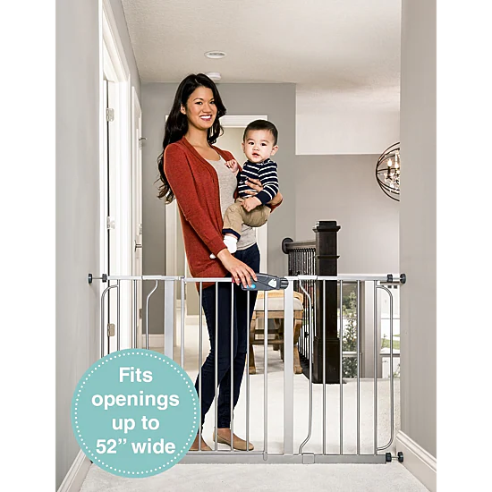 Regalo Easy Step Extra Wide Platinum Metal Walk-Through Gate