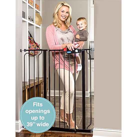 Regalo Easy Step Extra Tall Black Metal Walk-Through Gate