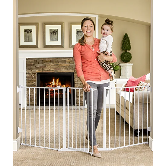 Regalo Flexi Gate Extra Wide Configurable Metal Walk-Through Gate