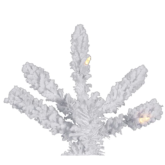 9' Prelit Flocked White Slim Christmas Tree