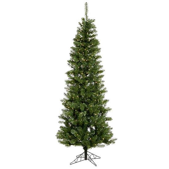  5.5' Prelit Pencil Pine Artificial Christmas Tree