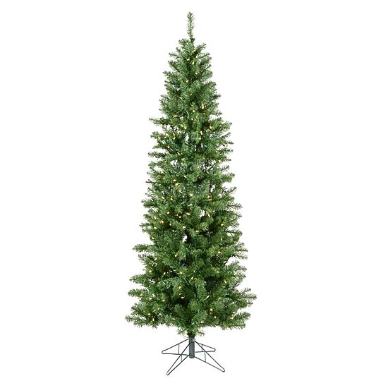  5.5' Prelit Pencil Pine Artificial Christmas Tree