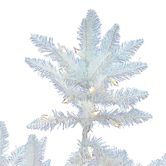 7.5' Prelit Sparkle White Spruce Artificial Christmas Tree