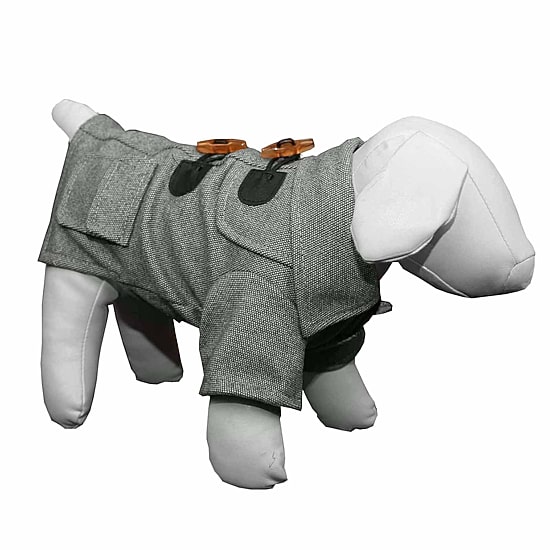 The Pet Life Military Static Rivited Fashion Collared Wool Pet Coat