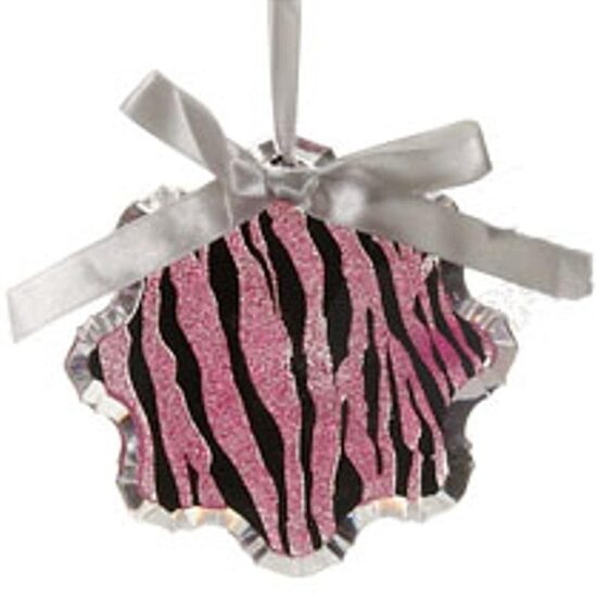 4.5'' Magenta Pink and Gray Glittered Snowflake Prism Christmas Ornament