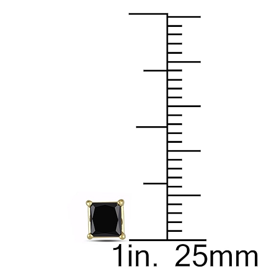 1 CT. T.W. Natural Black Diamond 10K Gold 4.7mm Stud Earrings