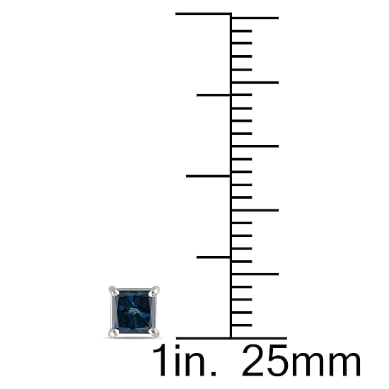 1/2 CT. T.W. Natural Blue Diamond 14K Gold 4mm Stud Earrings