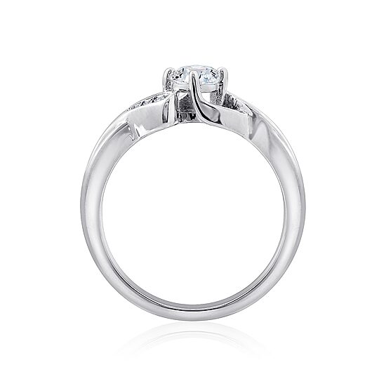 DiamonArt® Womens White Cubic Zirconia Sterling Silver Promise Ring