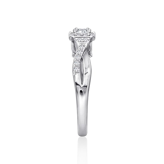 DiamonArt® Womens 3/8 CT. T.W. White Cubic Zirconia Sterling Silver Promise Ring