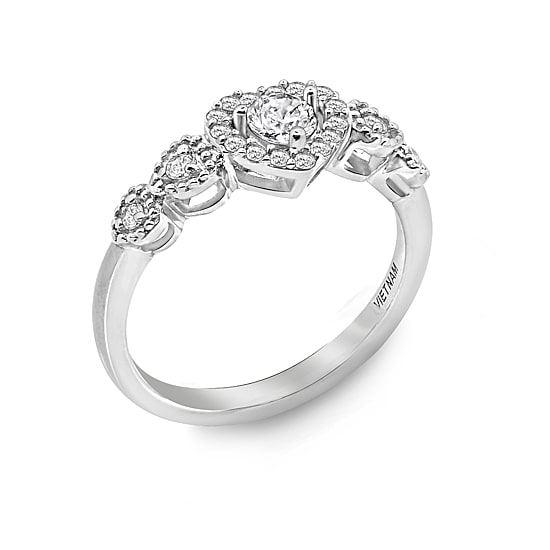 DiamonArt® Womens 1 1/2 CT. T.W. White Cubic Zirconia Sterling Silver Heart Promise Ring
