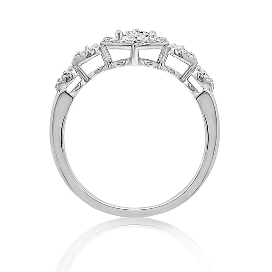 DiamonArt® Womens 1 1/2 CT. T.W. White Cubic Zirconia Sterling Silver Heart Promise Ring