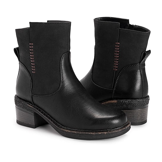 Muk Luks Womens Logger Niagara Stacked Heel Dress Boots