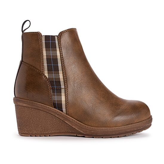 Muk Luks Womens England Oxford Wedge Heel Dress Boots