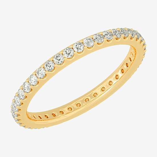 Womens 2MM 1/2 CT. T.W. Natural White Diamond 14K Gold Eternity Wedding Band