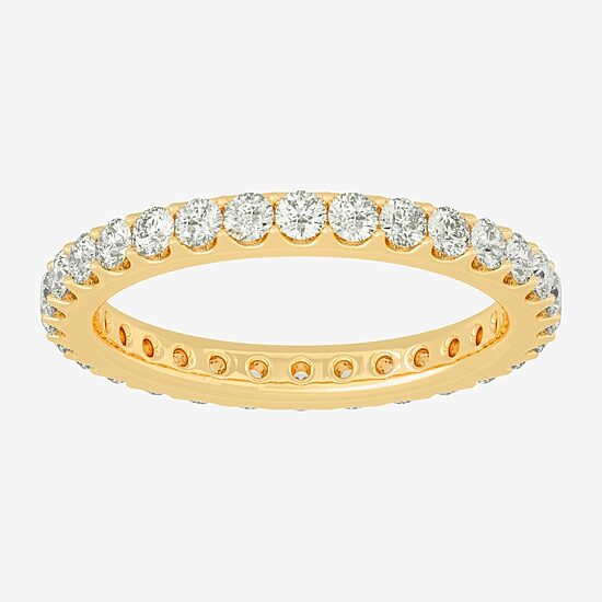 Womens 2MM 1 CT. T.W. Natural White Diamond 14K Gold Eternity Wedding Band