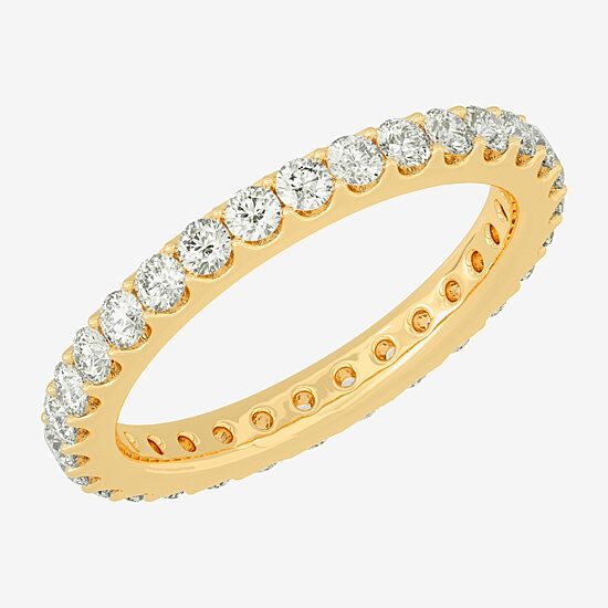 Womens 2MM 1 CT. T.W. Natural White Diamond 14K Gold Eternity Wedding Band