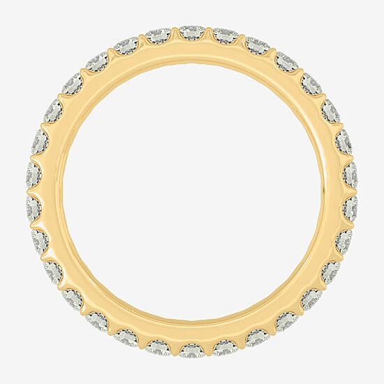 Womens 2MM 1 CT. T.W. Natural White Diamond 14K Gold Eternity Wedding Band