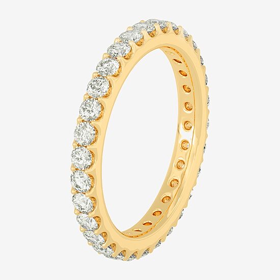 Womens 2MM 1 CT. T.W. Natural White Diamond 14K Gold Eternity Wedding Band