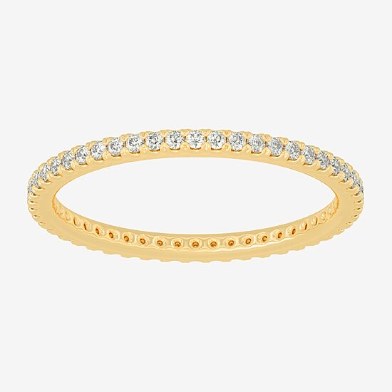 Womens 2MM 1/4 CT. T.W. Natural White Diamond 14K Gold Eternity Wedding Band