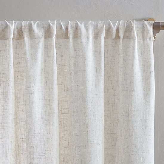 Beatrice Home Fashions Monroe Linen Blend Rod Pocket Light-Filtering Set of 2 Curtain Panel