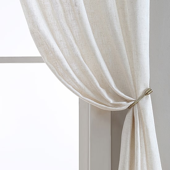 Beatrice Home Fashions Monroe Linen Blend Rod Pocket Light-Filtering Set of 2 Curtain Panel