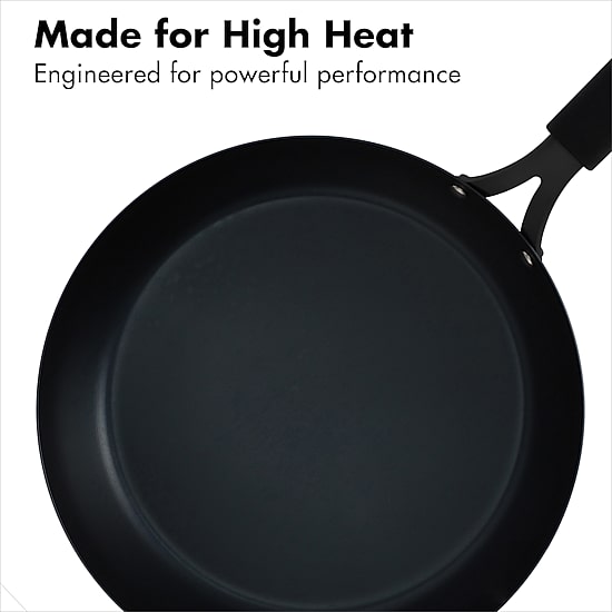 OXO Black Steel 12" Frying Pan with Silicone Sleeve