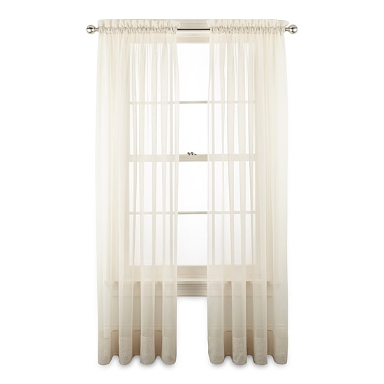 Liz Claiborne Lisette Rod Pocket Sheer Single Curtain Panel