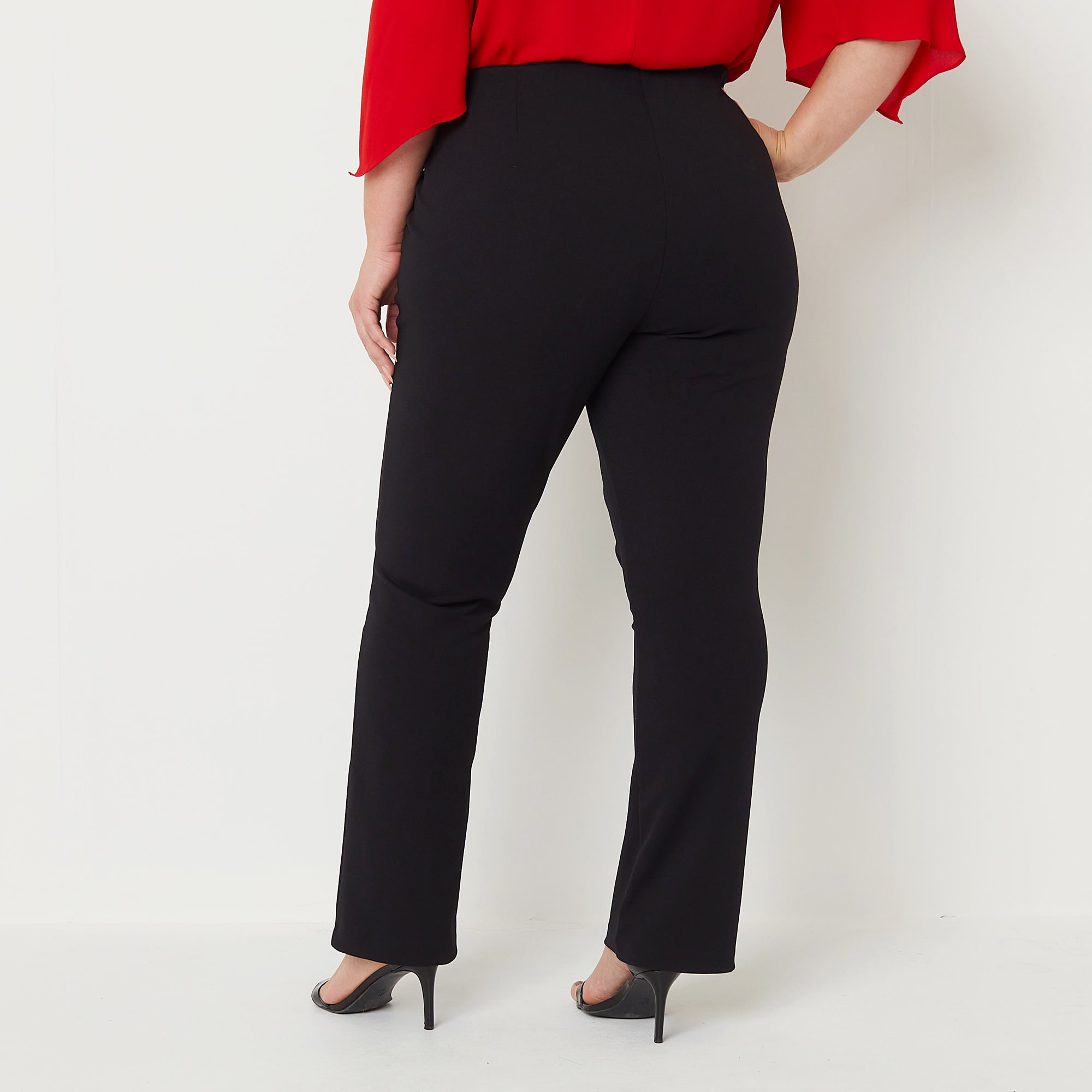 Bold Elements Womens Plus Flare Mid Rise Pull-On Pant
