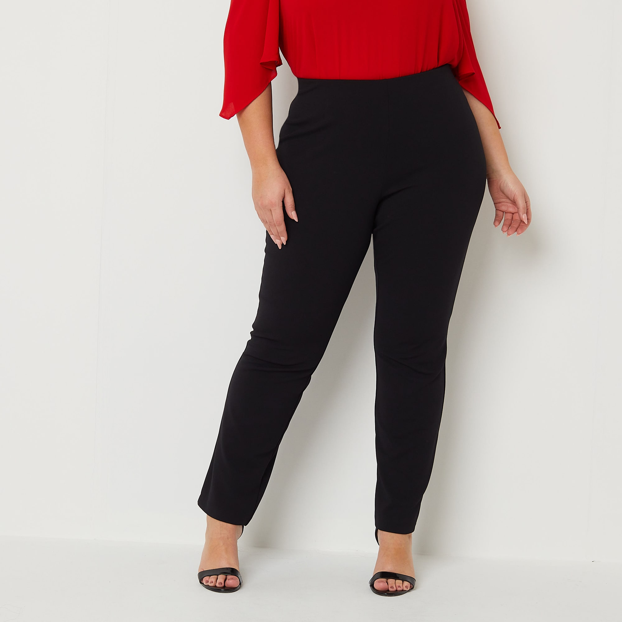Bold Elements Womens Plus Flare Mid Rise Pull-On Pant